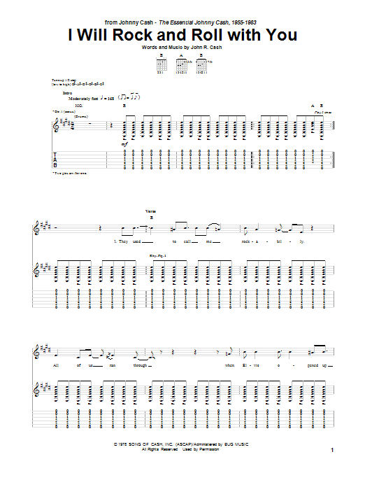 I Will Rock And Roll With You (Guitar Tab) von Johnny Cash