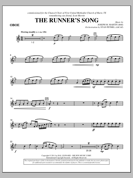 The Runner's Song - Oboe (Choir Instrumental Pak) von Joseph M. Martin