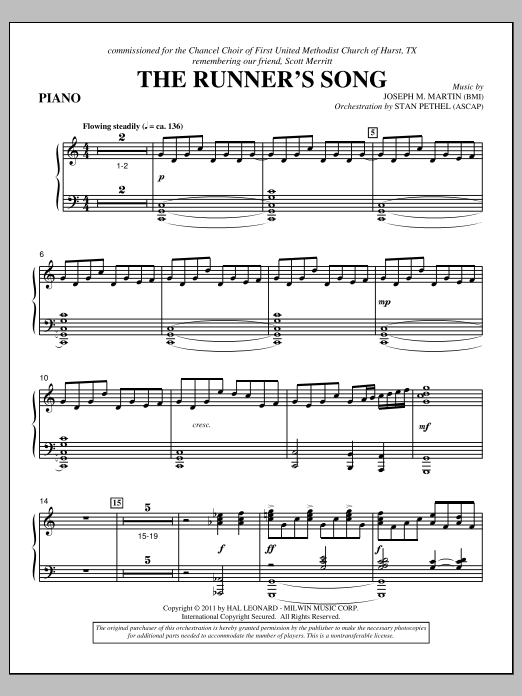 The Runner's Song - Piano (Choir Instrumental Pak) von Joseph M. Martin