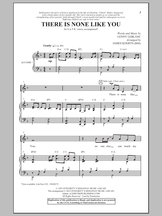 There Is None Like You (SATB Choir) von James Koerts