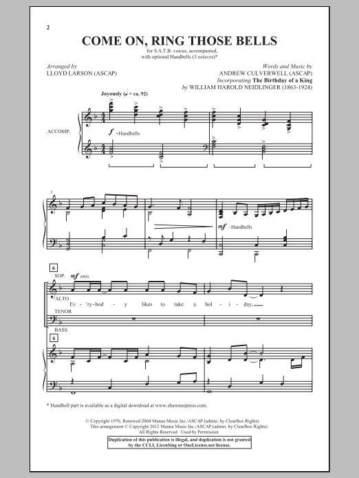 Come On, Ring Those Bells (SATB Choir) von Lloyd Larson