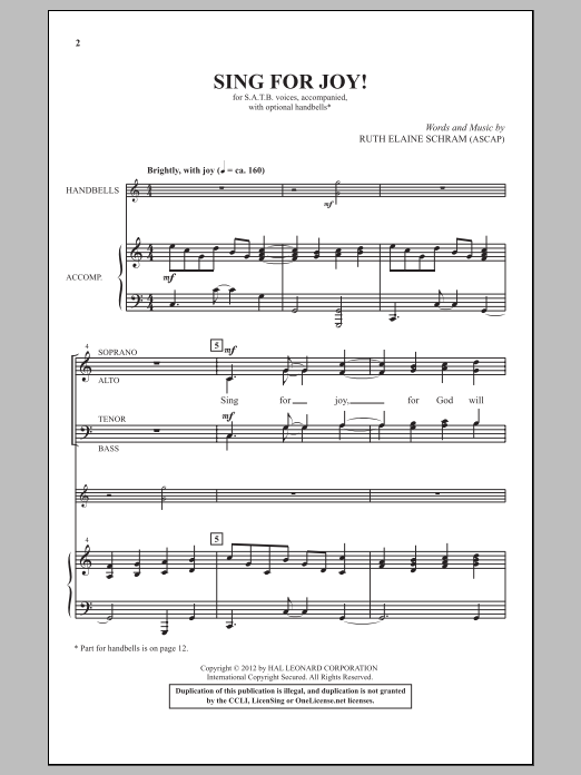 Sing For Joy! (SATB Choir) von Ruth Elaine Schram