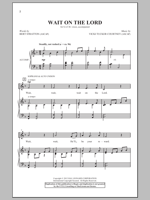 Wait On The Lord (SATB Choir) von Vicki Tucker Courtney