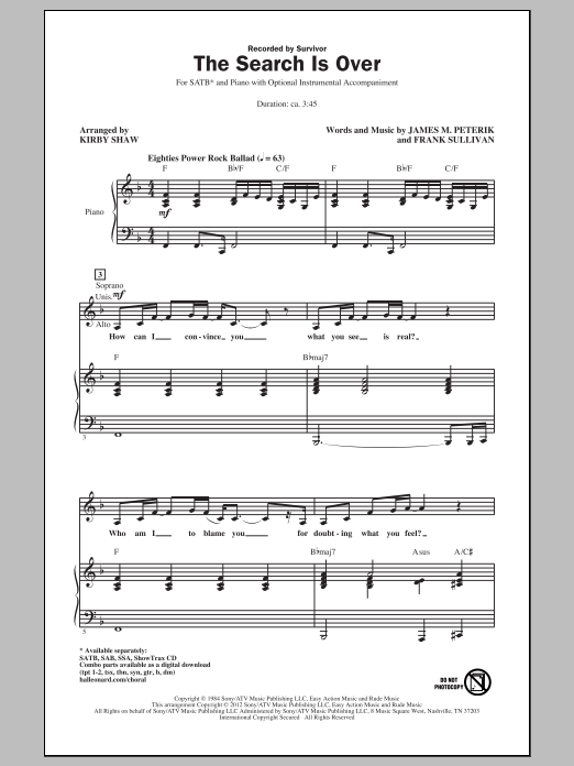 The Search Is Over (SATB Choir) von Kirby Shaw