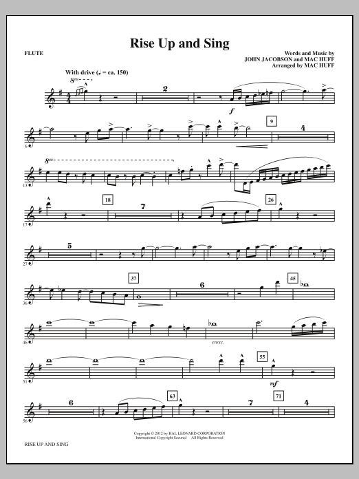 Rise Up And Sing - Flute (Choir Instrumental Pak) von Mac Huff