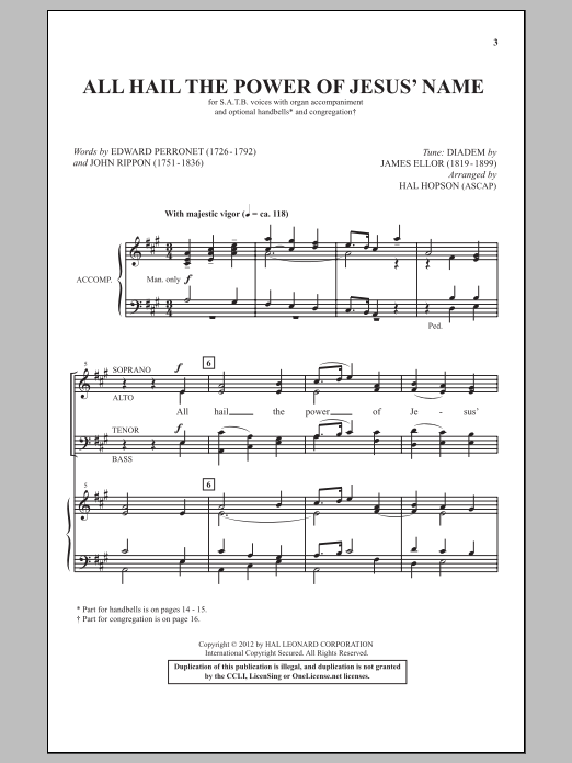 All Hail The Power Of Jesus' Name (SATB Choir) von Hal Hopson