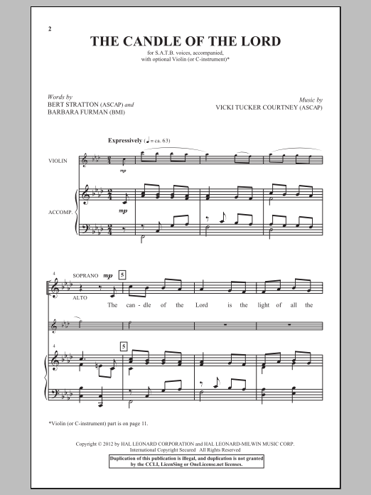 The Candle Of The Lord (SATB Choir) von Vicki Tucker Courtney