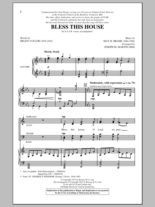 Bless This House (SATB Choir) von Joseph M. Martin