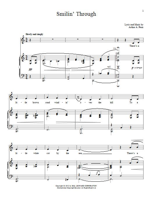 Smilin' Through (Piano & Vocal) von Arthur A. Penn