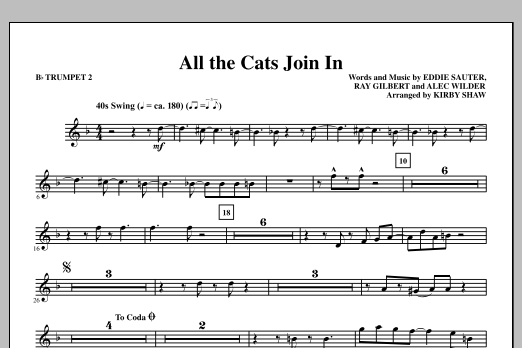 All The Cats Join In - Bb Trumpet 2 (Choir Instrumental Pak) von Kirby Shaw