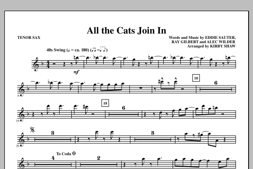 All The Cats Join In - Bb Tenor Saxophone (Choir Instrumental Pak) von Kirby Shaw