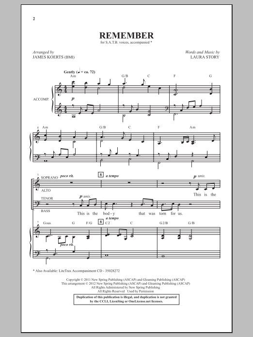Remember (SATB Choir) von James Koerts