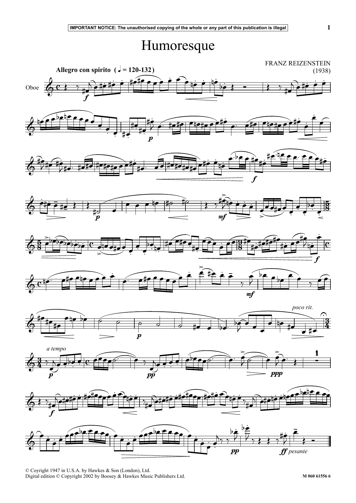 Humoresque (Instrumental Solo) von Franz Reizenstein
