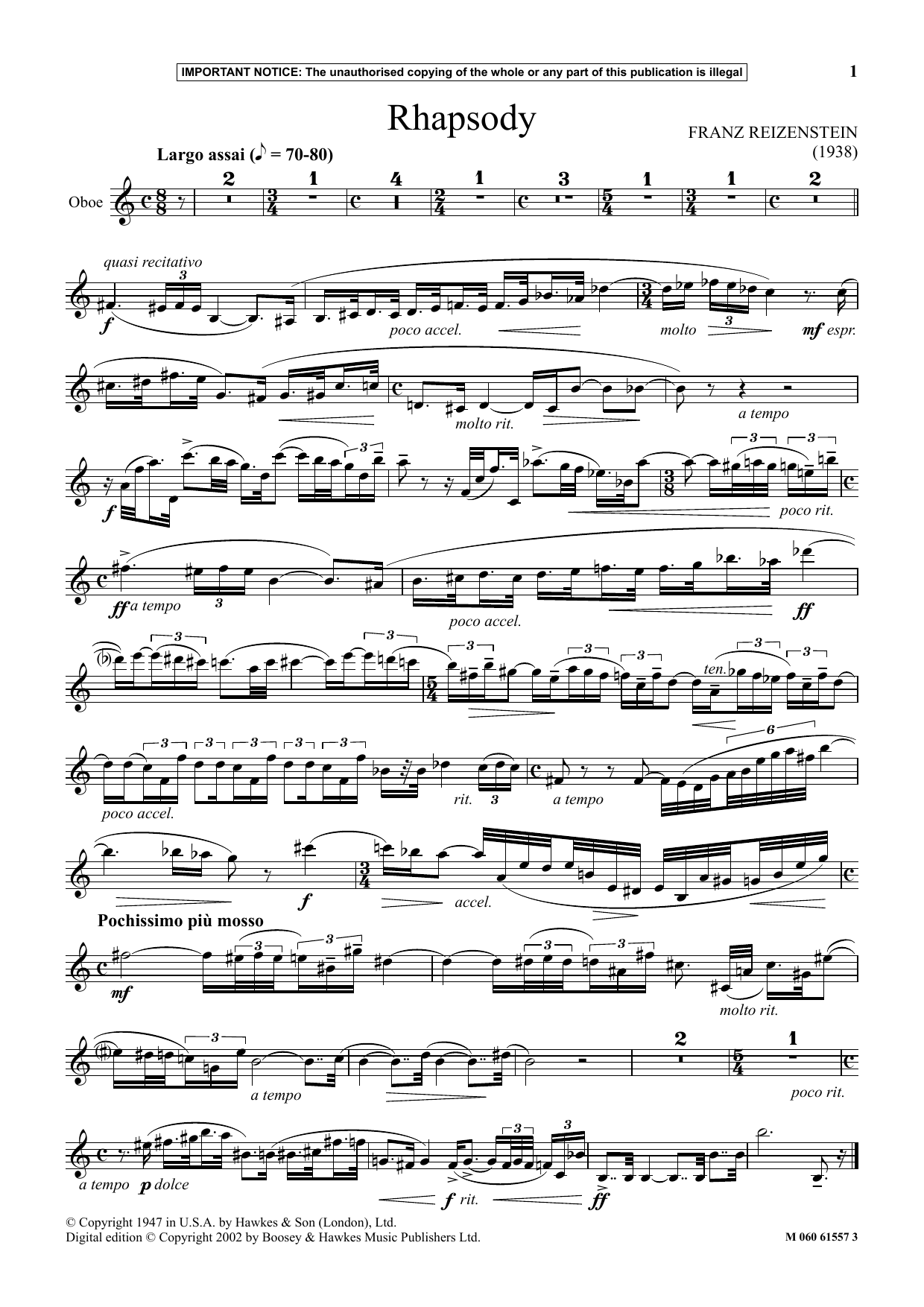 Rhapsody (Instrumental Solo) von Franz Reizenstein