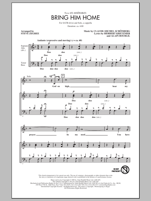 Bring Him Home (SATB Choir) von Steve Zegree