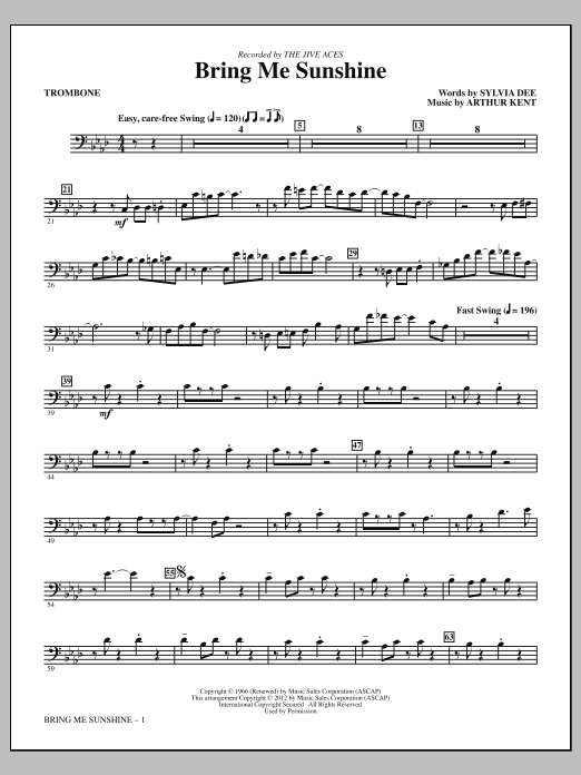 Bring Me Sunshine - Trombone (Choir Instrumental Pak) von Kirby Shaw