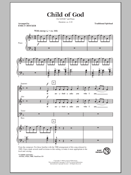 Child Of God (SATB Choir) von Emily Crocker