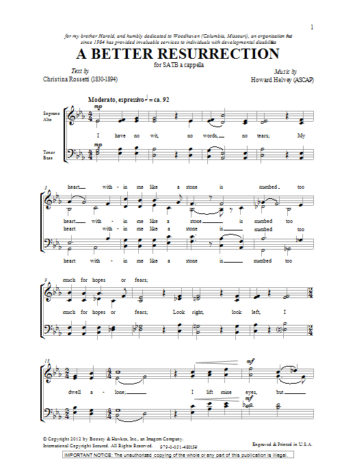 A Better Resurrection (SATB Choir) von Howard Helvey