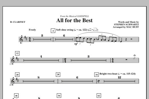 All For The Best - Bb Clarinet (Choir Instrumental Pak) von Mac Huff
