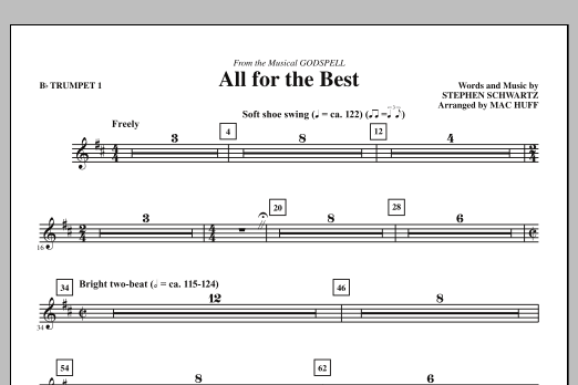 All For The Best - Bb Trumpet 1 (Choir Instrumental Pak) von Mac Huff