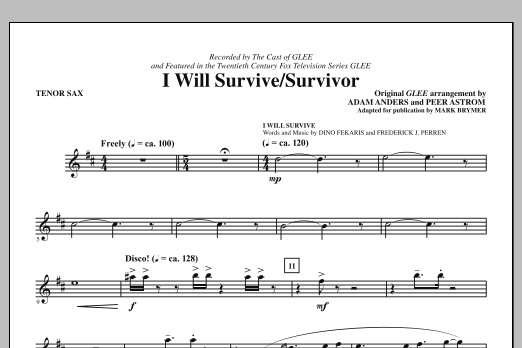 I Will Survive/Survivor (arr. Mark Brymer) - Tenor Sax (Choir Instrumental Pak) von Glee Cast