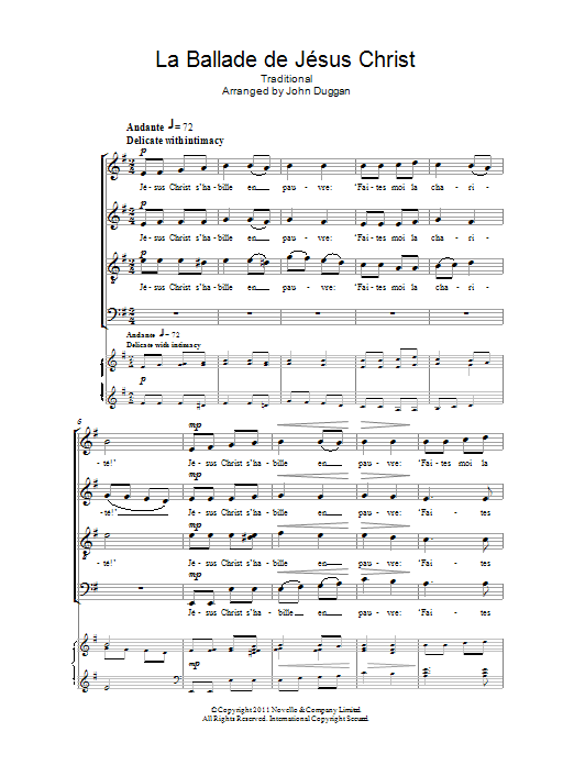 La Ballade De Jesus Christ (SATB Choir) von John Duggan