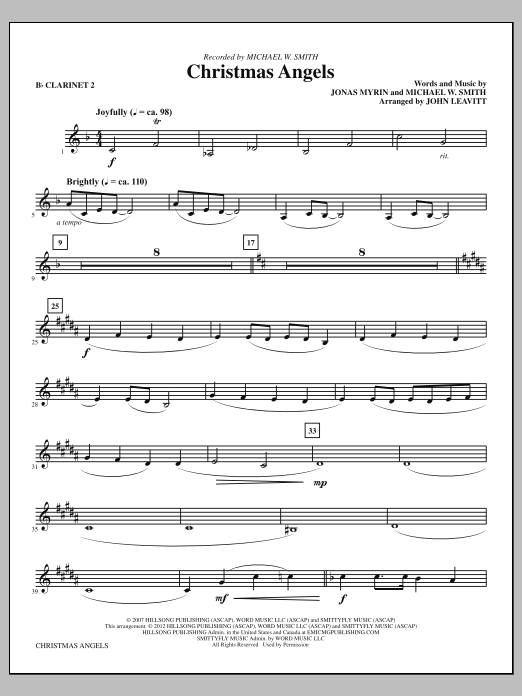 Christmas Angels - Clarinet 2 (Choir Instrumental Pak) von John Leavitt