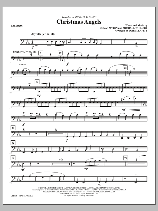 Christmas Angels - Bassoon (Choir Instrumental Pak) von John Leavitt