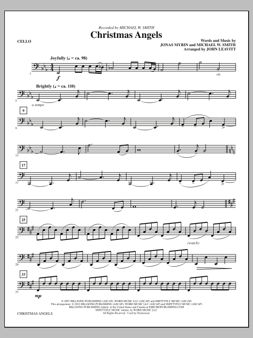Christmas Angels - Cello (Choir Instrumental Pak) von John Leavitt