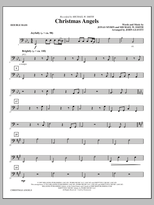 Christmas Angels - Double Bass (Choir Instrumental Pak) von John Leavitt