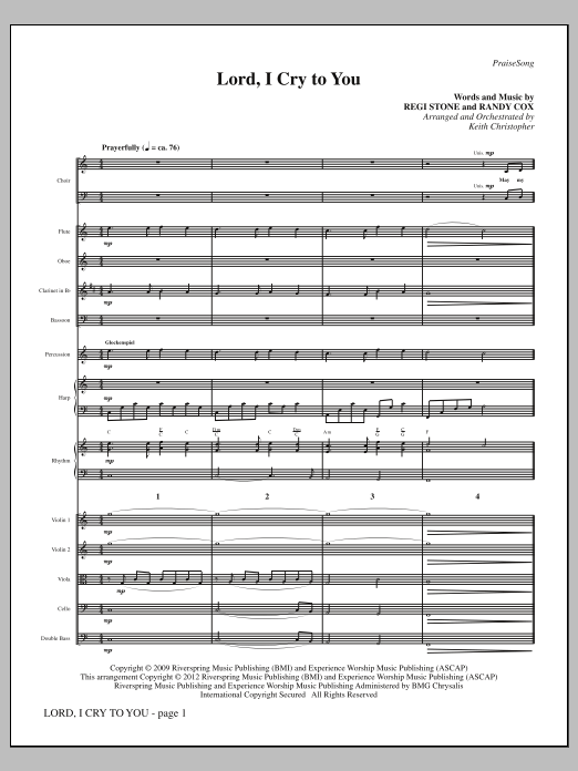 Lord, I Cry To You - Full Score (Choir Instrumental Pak) von Keith Christopher