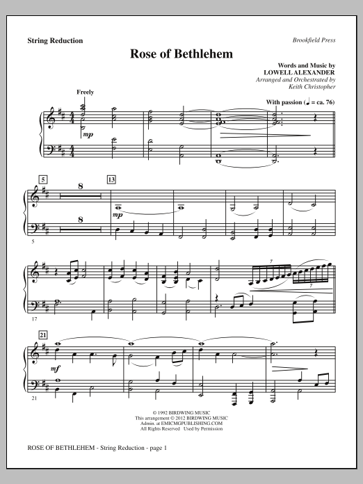 Rose Of Bethlehem - Keyboard String Reduction (Choir Instrumental Pak) von Keith Christopher