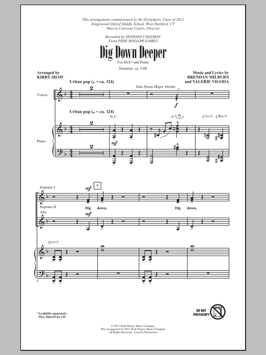 Dig Down Deeper (SSA Choir) von Kirby Shaw