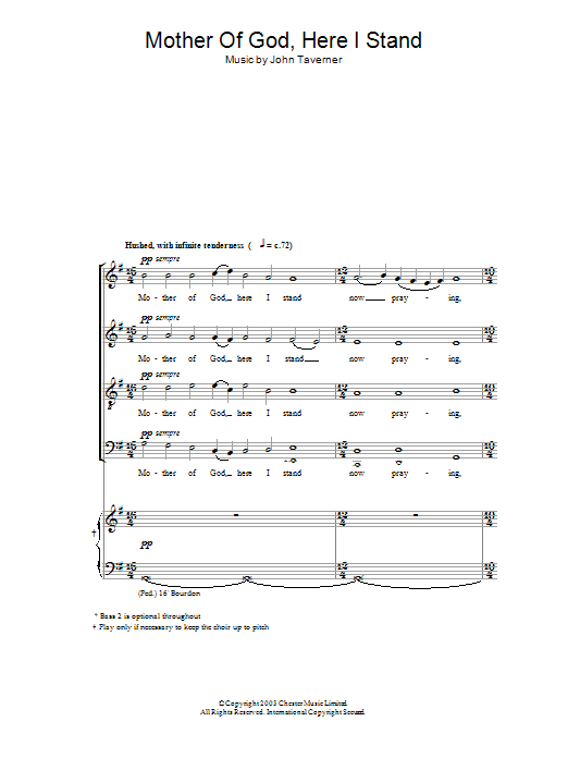 Mother Of God, Here I Stand (SATB Choir) von John Tavener