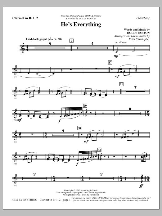 He's Everything - Bb Clarinet 1 & 2 (Choir Instrumental Pak) von Keith Christopher
