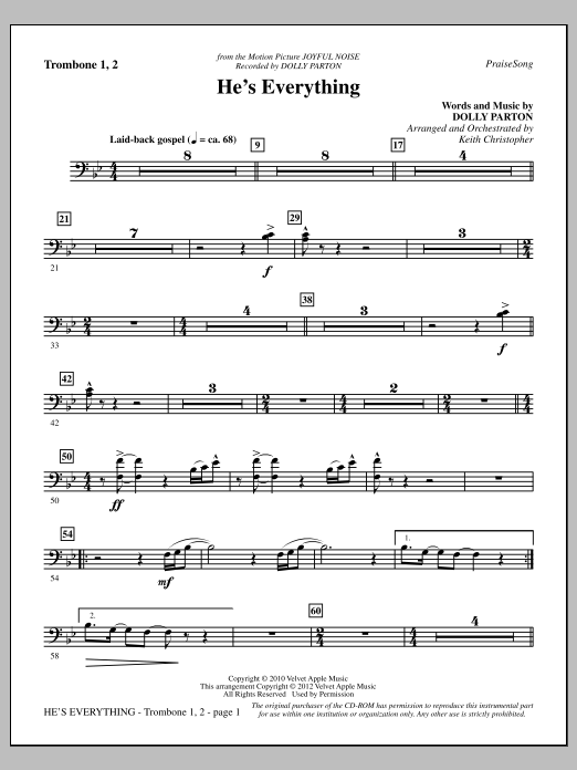 He's Everything - Trombone 1 & 2 (Choir Instrumental Pak) von Keith Christopher