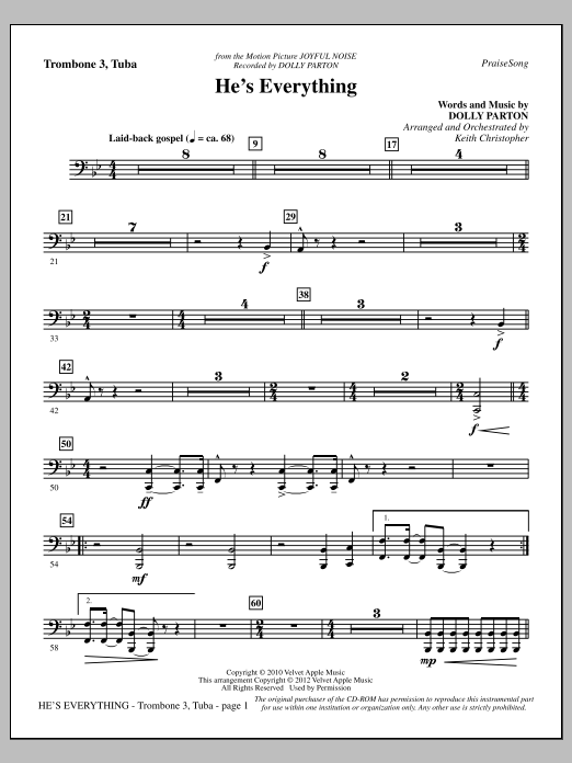 He's Everything - Trombone 3/Tuba (Choir Instrumental Pak) von Keith Christopher