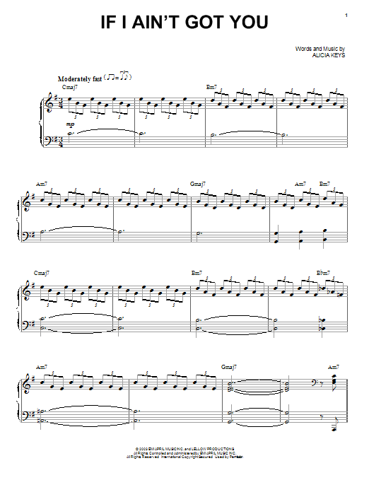 If I Ain't Got You (Piano & Vocal) von Alicia Keys