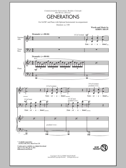 Generations (SATB Choir) von Kirby Shaw