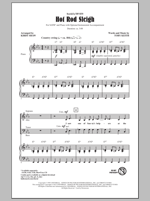 Hot Rod Sleigh (SATB Choir) von Kirby Shaw