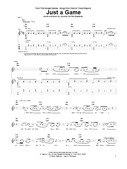 Just A Game (Guitar Tab) von Birdy