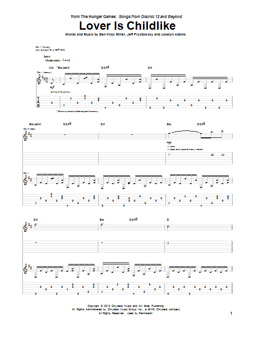 Lover Is Childlike (Guitar Tab) von The Low Anthem