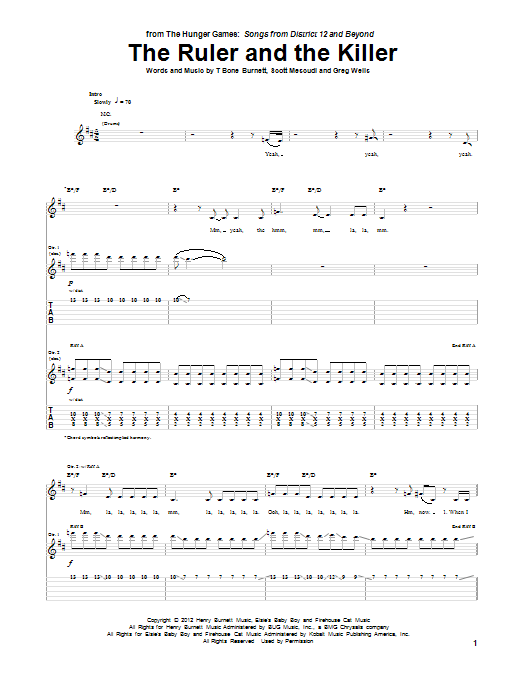 The Ruler And The Killer (Guitar Tab) von Kid Cudi