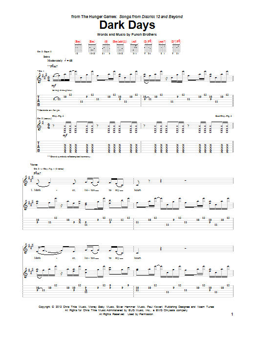 Dark Days (Guitar Tab) von Punch Brothers