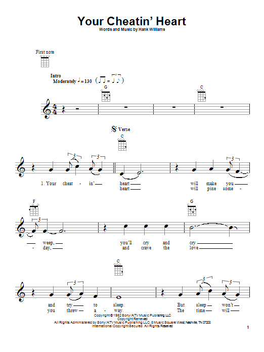 Your Cheatin' Heart (Ukulele) von Hank Williams