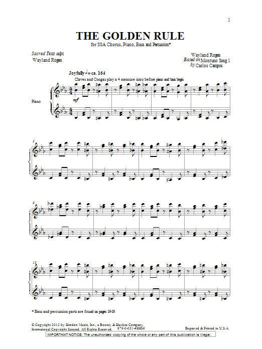 The Golden Rule (SSA Choir) von Wayland Rogers