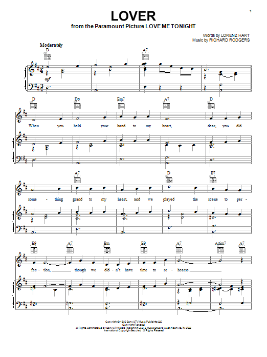 Lover (Piano, Vocal & Guitar Chords (Right-Hand Melody)) von Ella Fitzgerald
