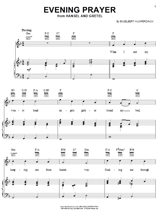 Evening Prayer (Piano, Vocal & Guitar Chords (Right-Hand Melody)) von Engelbert Humperdinck