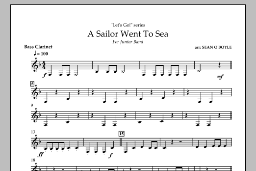 A Sailor Went To Sea - Bass Clarinet (Concert Band) von Sean O'Boyle