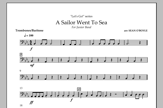 A Sailor Went To Sea - Trombone/Baritone B.C. (Concert Band) von Sean O'Boyle